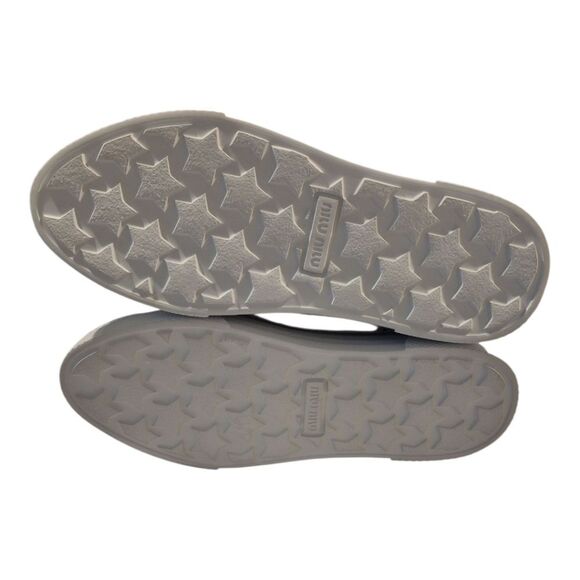 Miu Miu Metallic Cap Toe Patent Platform slip on Sneakers Black 37.5 7.5 Womens - Picture 7 of 14